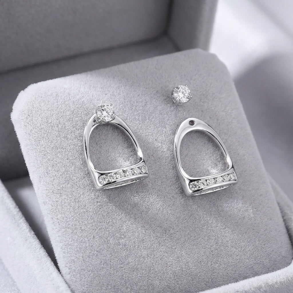 Sparkle Stirrup Stud Earring - PEGASUS JEWELLERY