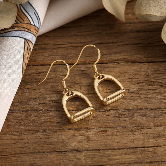 Gold Vermeil Sterling Silver Stirrup Earrings