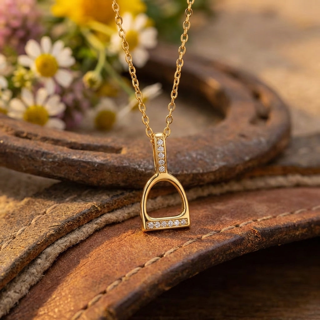 Luxury Stirrup Necklace- Gold