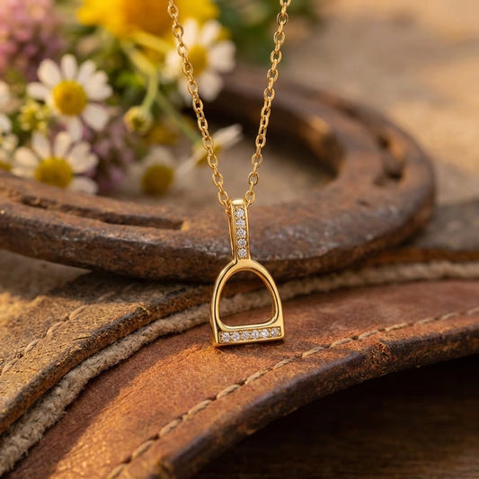 Luxury Stirrup Necklace- Gold