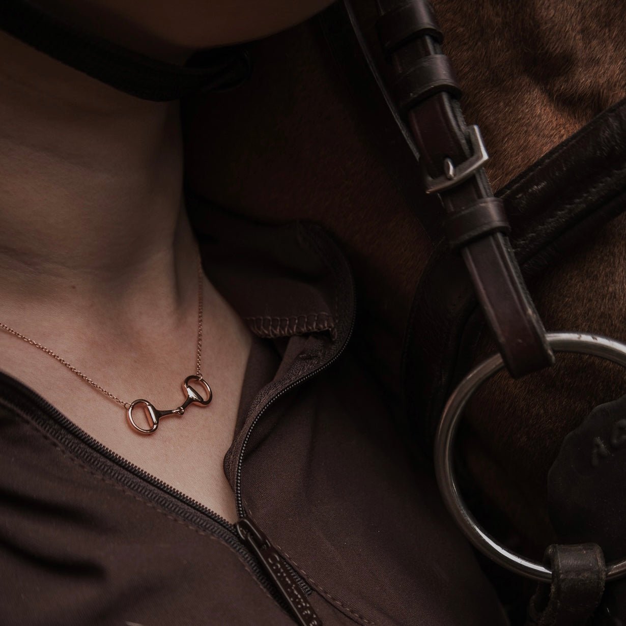 Rose Gold Snaffle Necklace - PEGASUS JEWELLERY