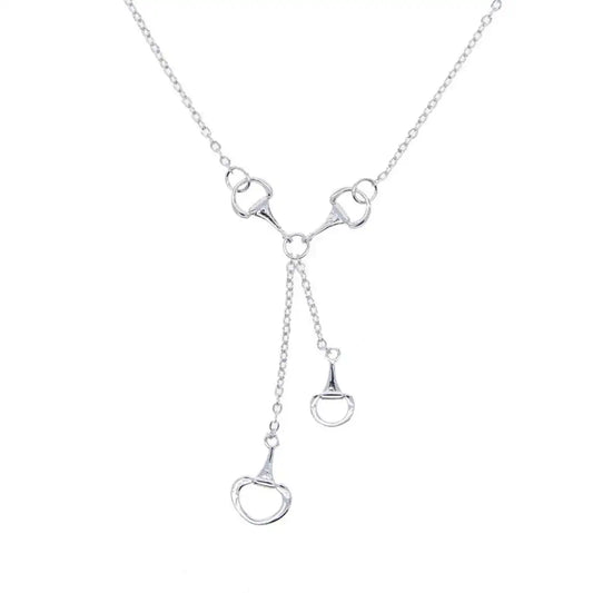 Waterfall Silver Snaffle Necklace