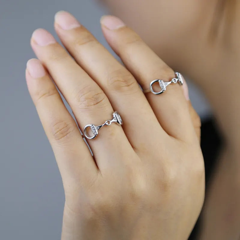 Sparkle Silver Snaffle Ring