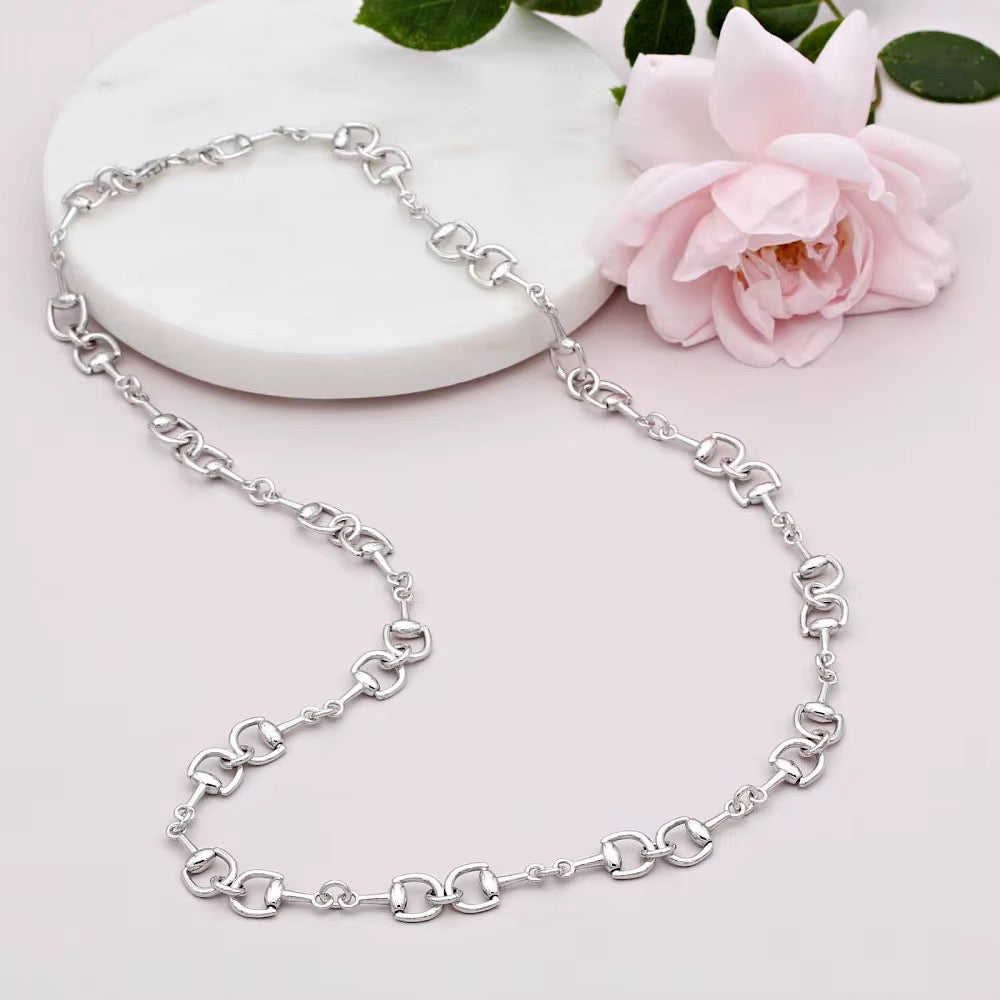 Silver Snaffle Equestrian Necklace