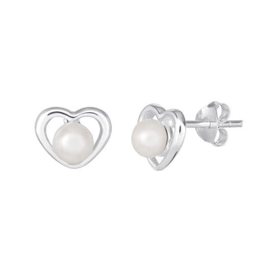 Pearl Heart Earrings