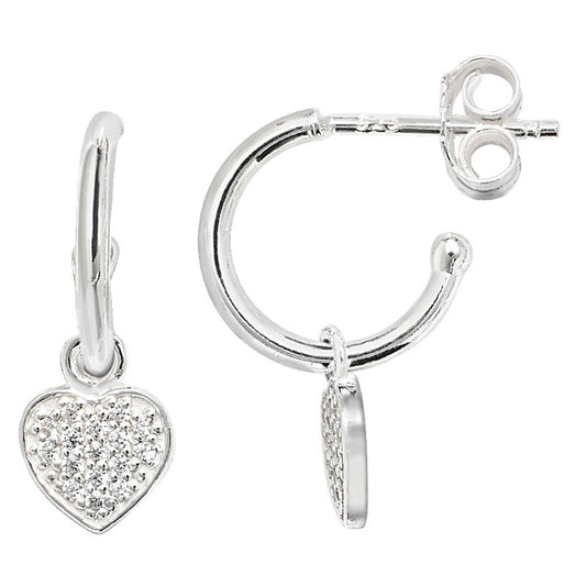 Drop Heart Hoop Earring