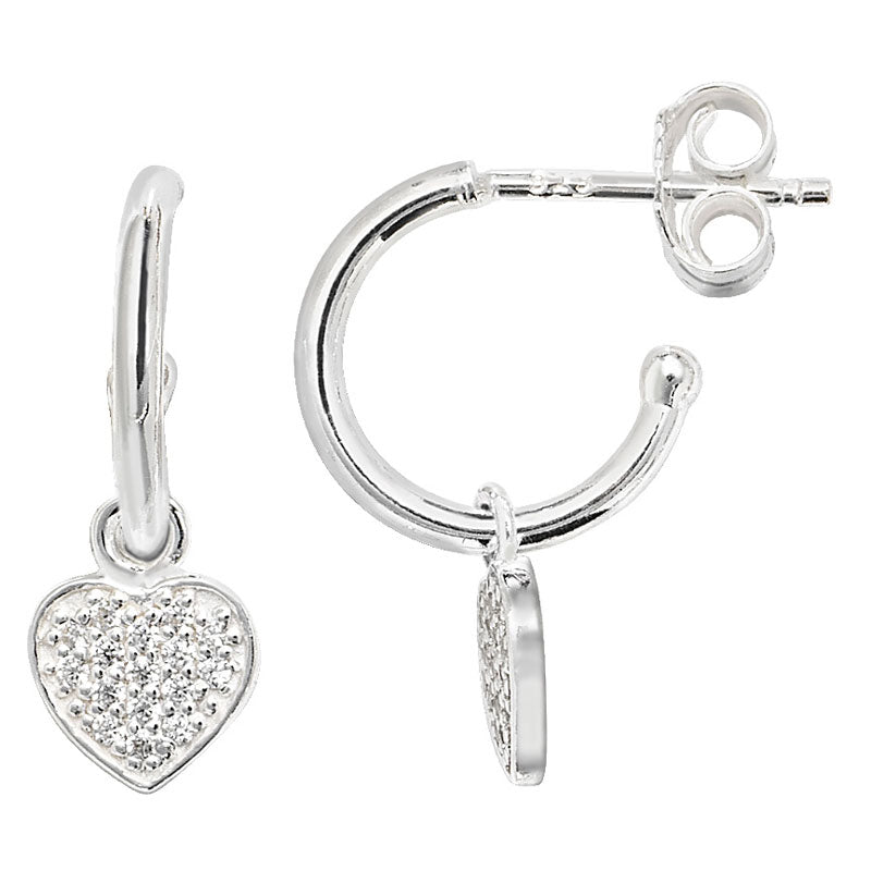 Drop Heart Hoop Earring - PEGASUS JEWELLERY