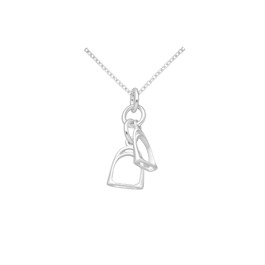 Double Silver Stirrup Necklace