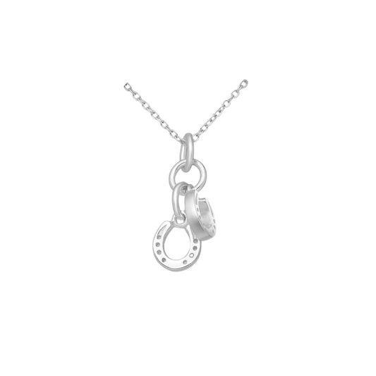 Equestrian Silver Horseshoe Necklace