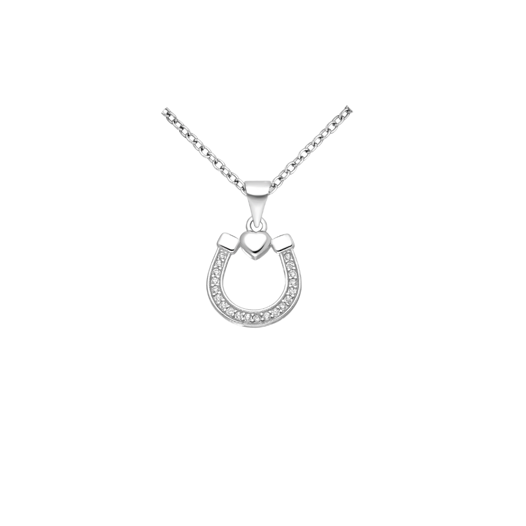 Horseshoe Silver Heart Pendant