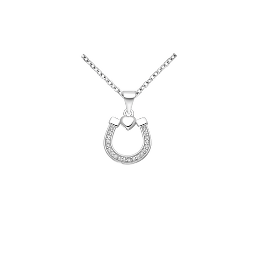 Horseshoe Silver Heart Pendant