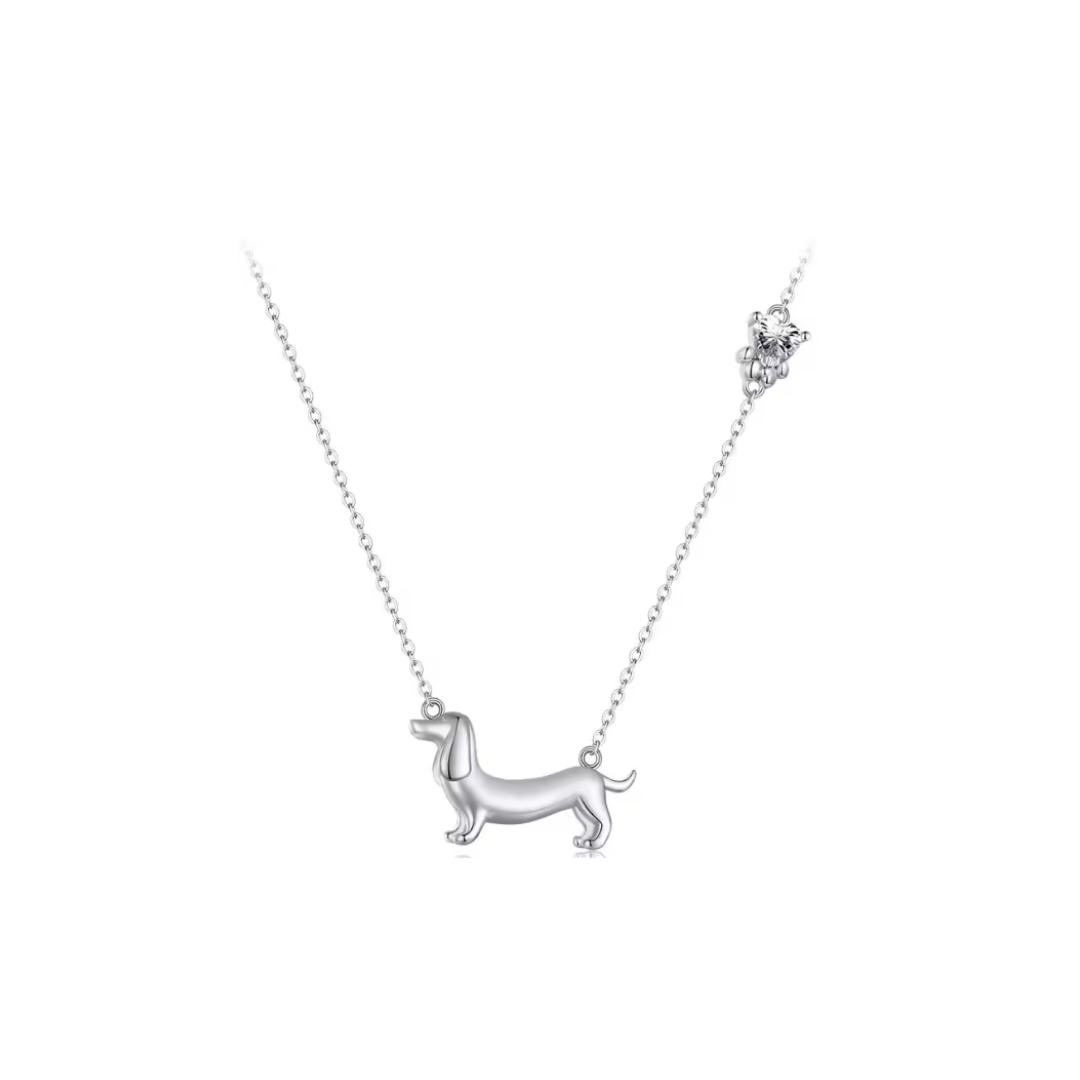 Dachshund Necklace- Silver