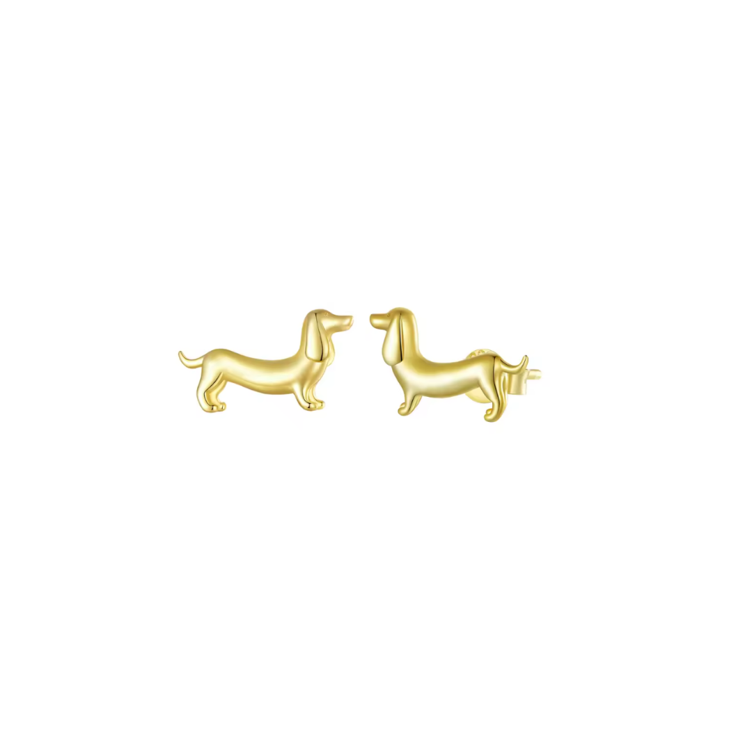 Dachshund Stud Earring- Gold
