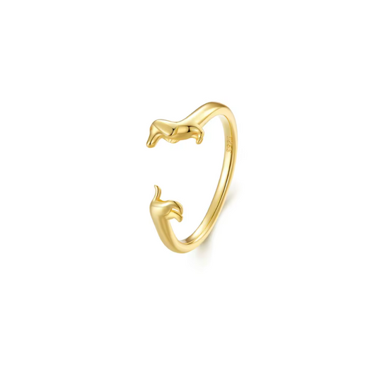 Dachshund Open Ring - Gold