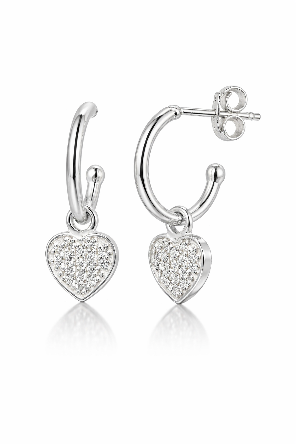 Drop Heart Hoop Earring - PEGASUS JEWELLERY
