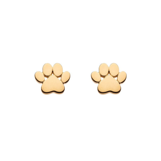 Gold Plated Paw Print Earrings