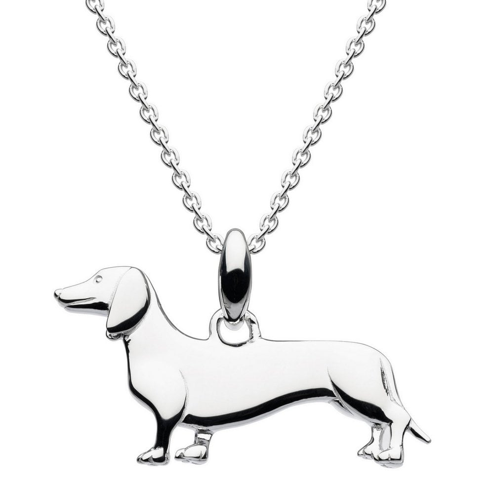 Silver Solid Dachshund Pendant Necklace