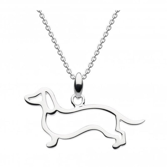 Silver Dachshund Pendant Necklace