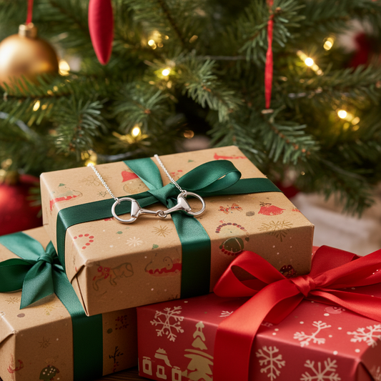 Silver Snaffle Necklace and Bracelet Set