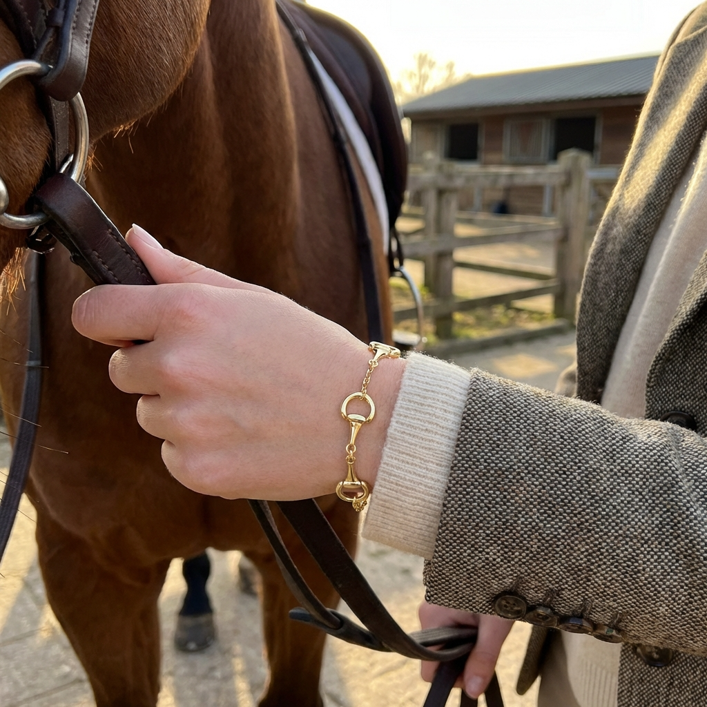 Gold Snaffle Collar Bracelet - PEGASUS JEWELLERY