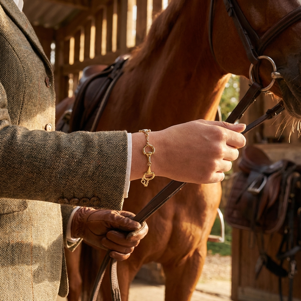 Gold Snaffle Collar Bracelet - PEGASUS JEWELLERY