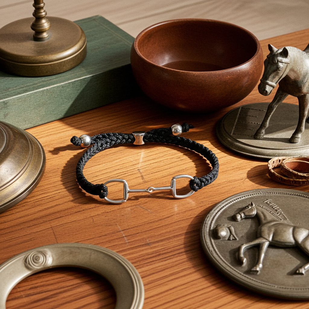 Black & Silver Snaffle Friendship Bracket - PEGASUS JEWELLERY