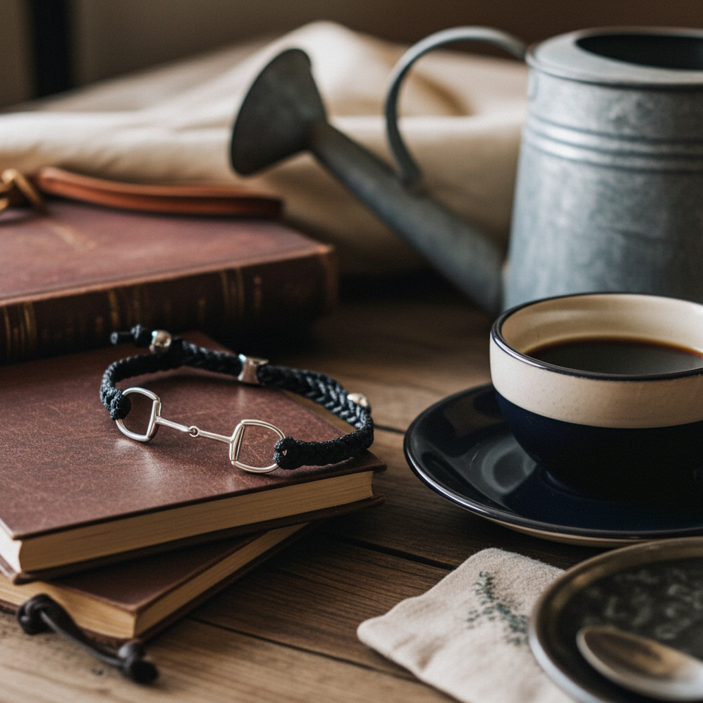 Black & Silver Snaffle Friendship Bracket - PEGASUS JEWELLERY