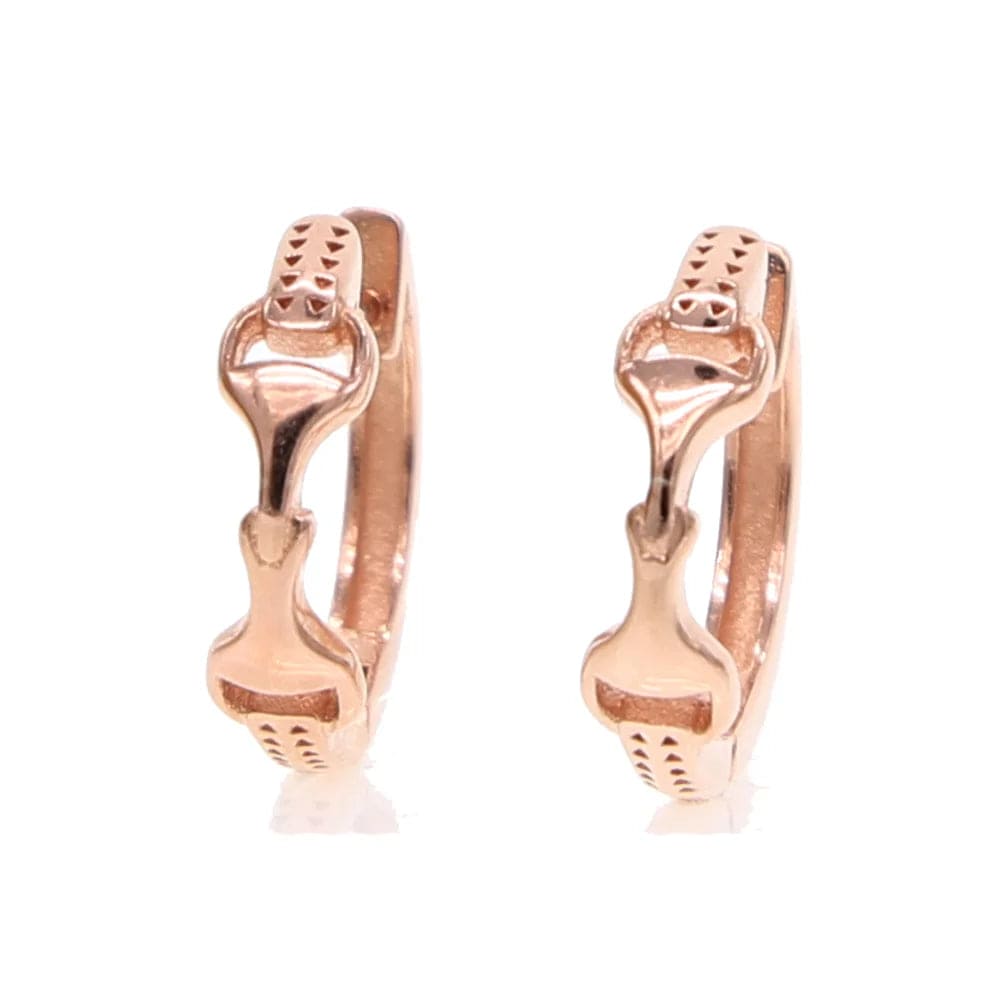 PEGASUS JEWELLERY Earrings Snaffle Hoop Earrings- Rose