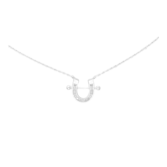 PEGASUS JEWELLERY Horseshoe Bar Necklace- Silver