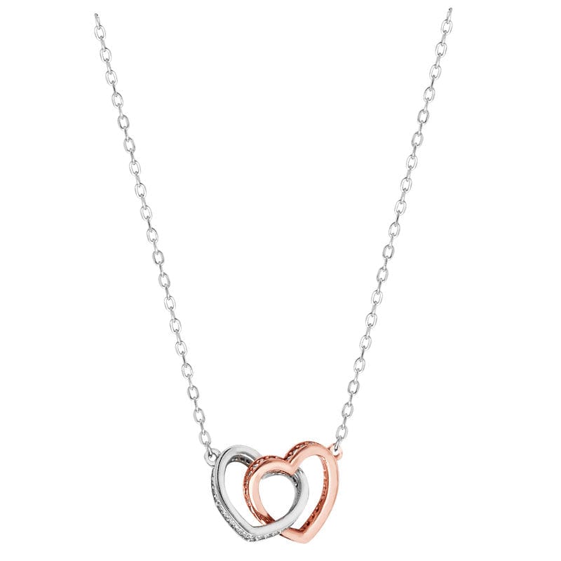 PEGASUS JEWELLERY Two Tone Heart Necklace