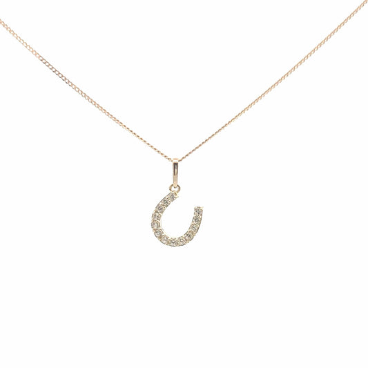 PEGASUS JEWELLERY 9ct Gold Sparkle Horseshoe Necklace
