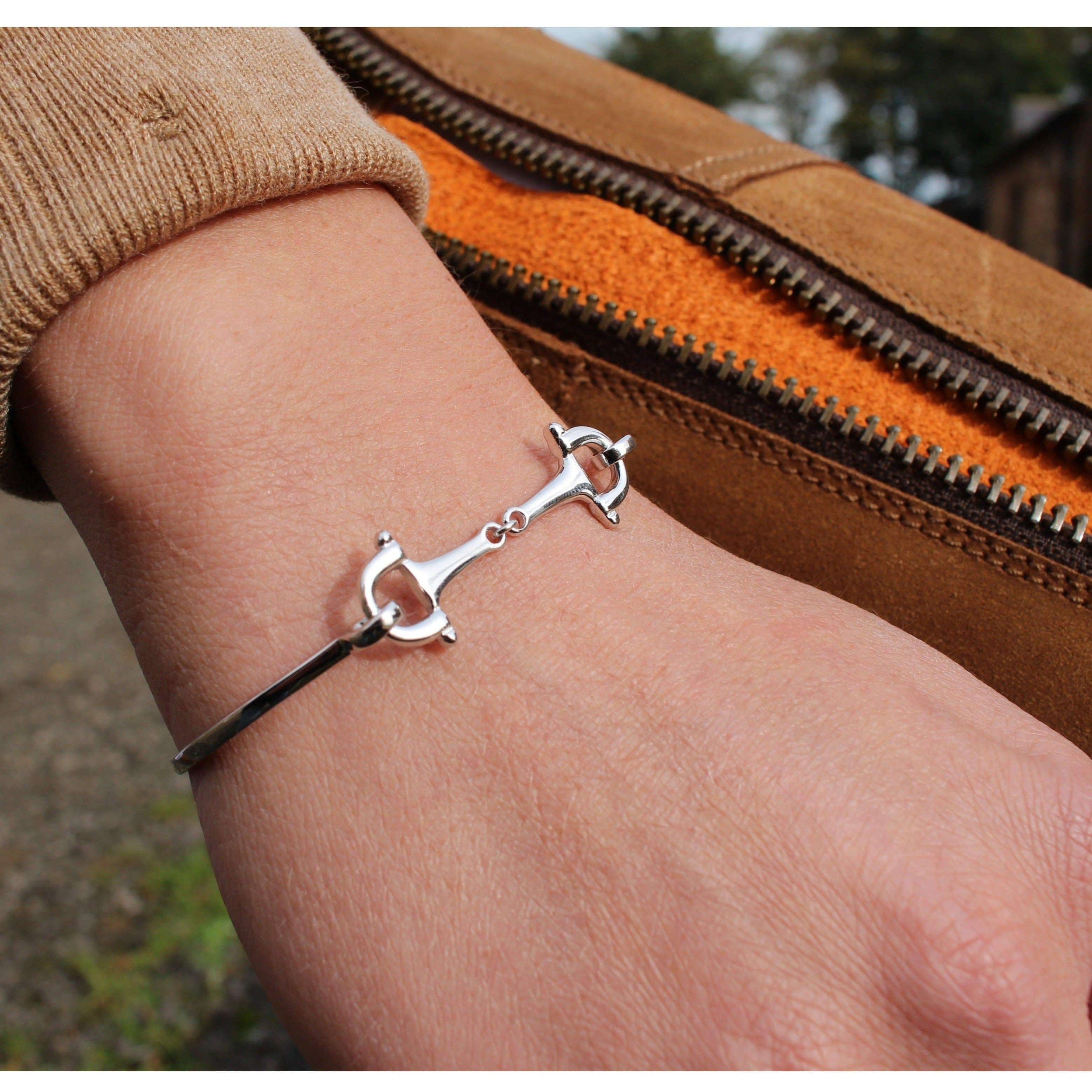 Sterling Silver Snaffle Bit Bangle with Spring Hinge – American Saddlebred  Museum