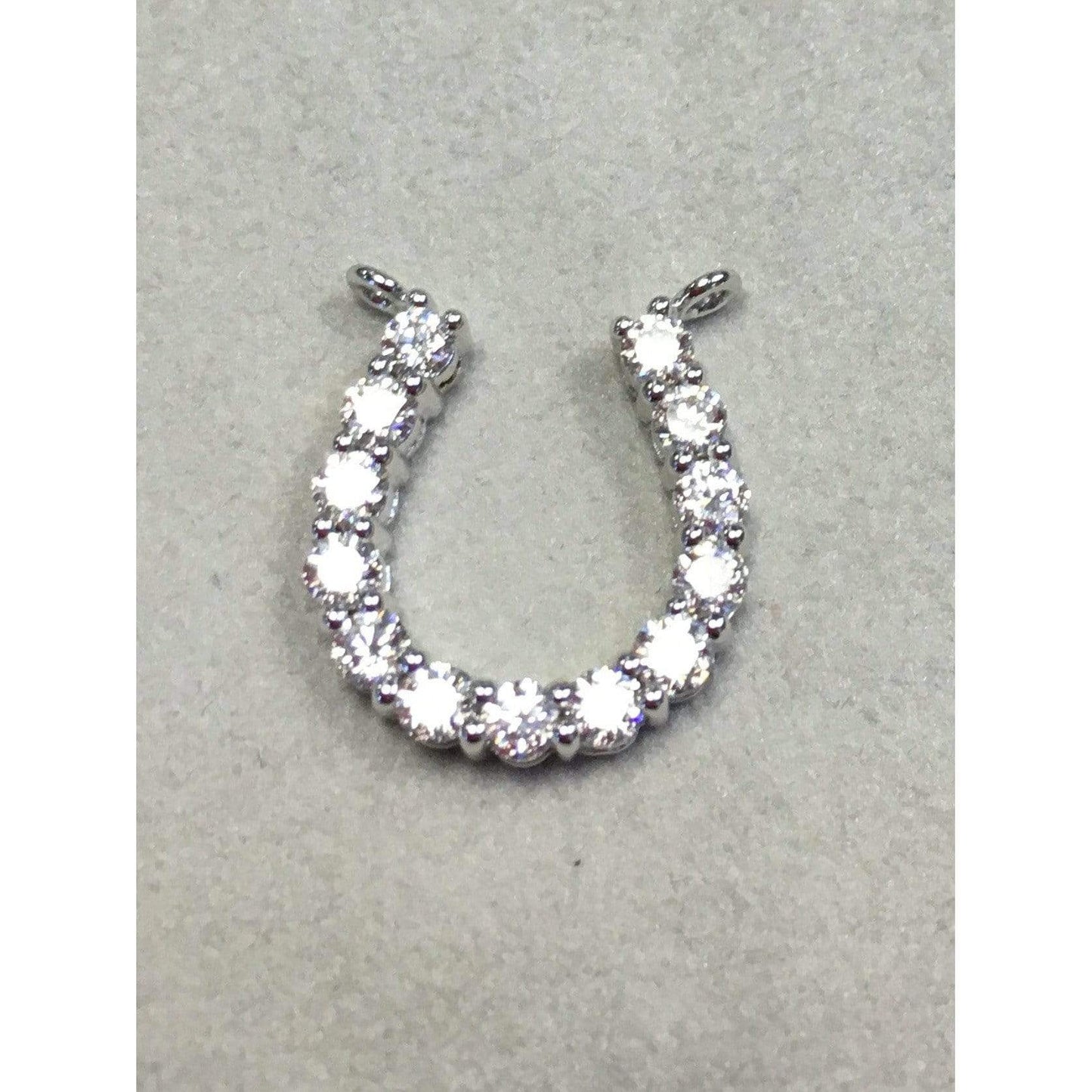 PEGASUS JEWELLERY Diamond Pendant Diamond Horseshoe Pendant ' The Bambi Style' White  Gold