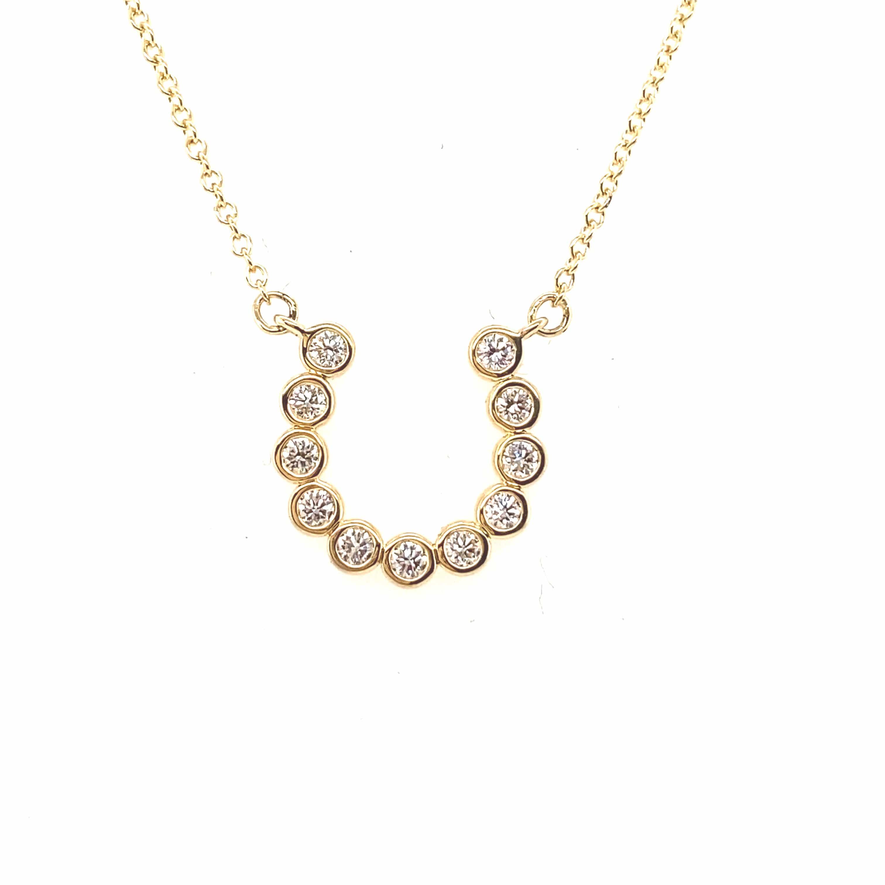 Gold horseshoe online necklace with diamonds