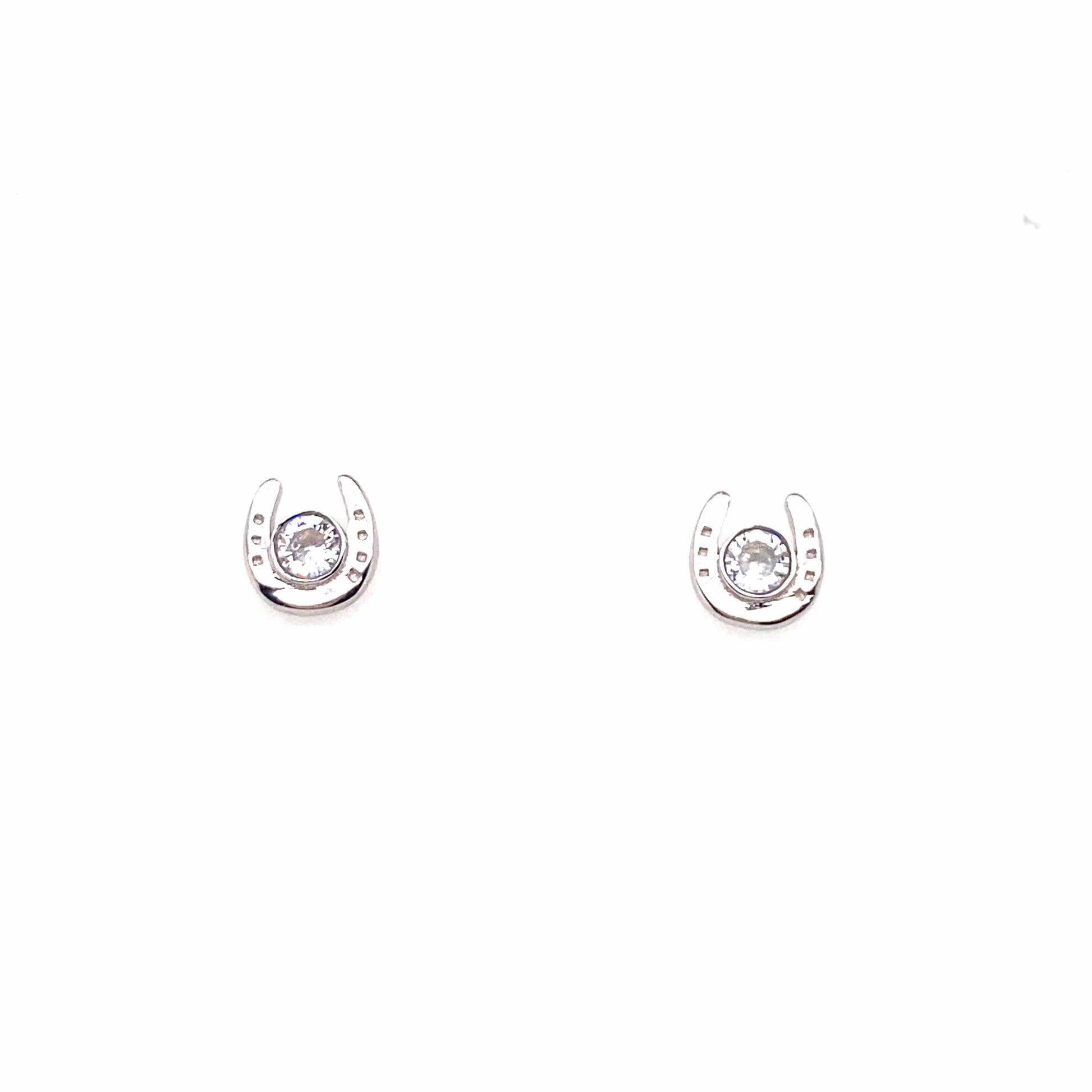 PEGASUS JEWELLERY Earrings Horseshoe Sparkle Earrings- White