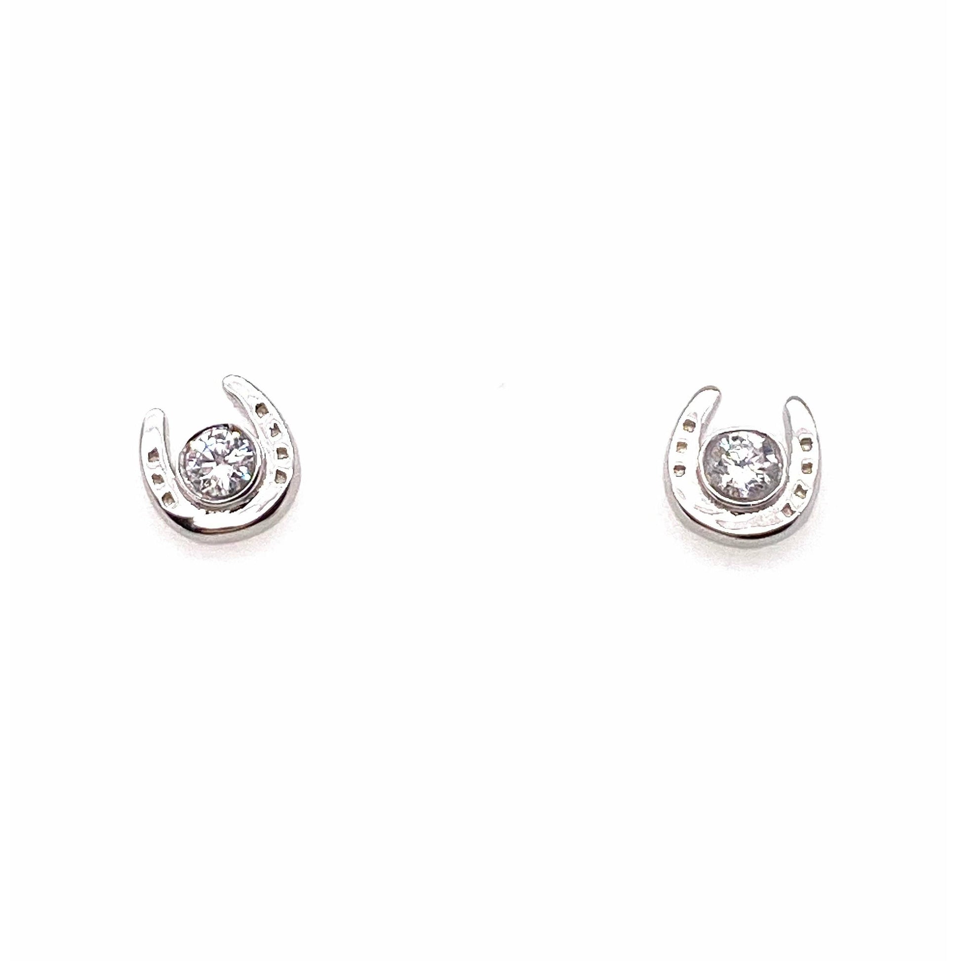 PEGASUS JEWELLERY Earrings Horseshoe Sparkle Earrings- White
