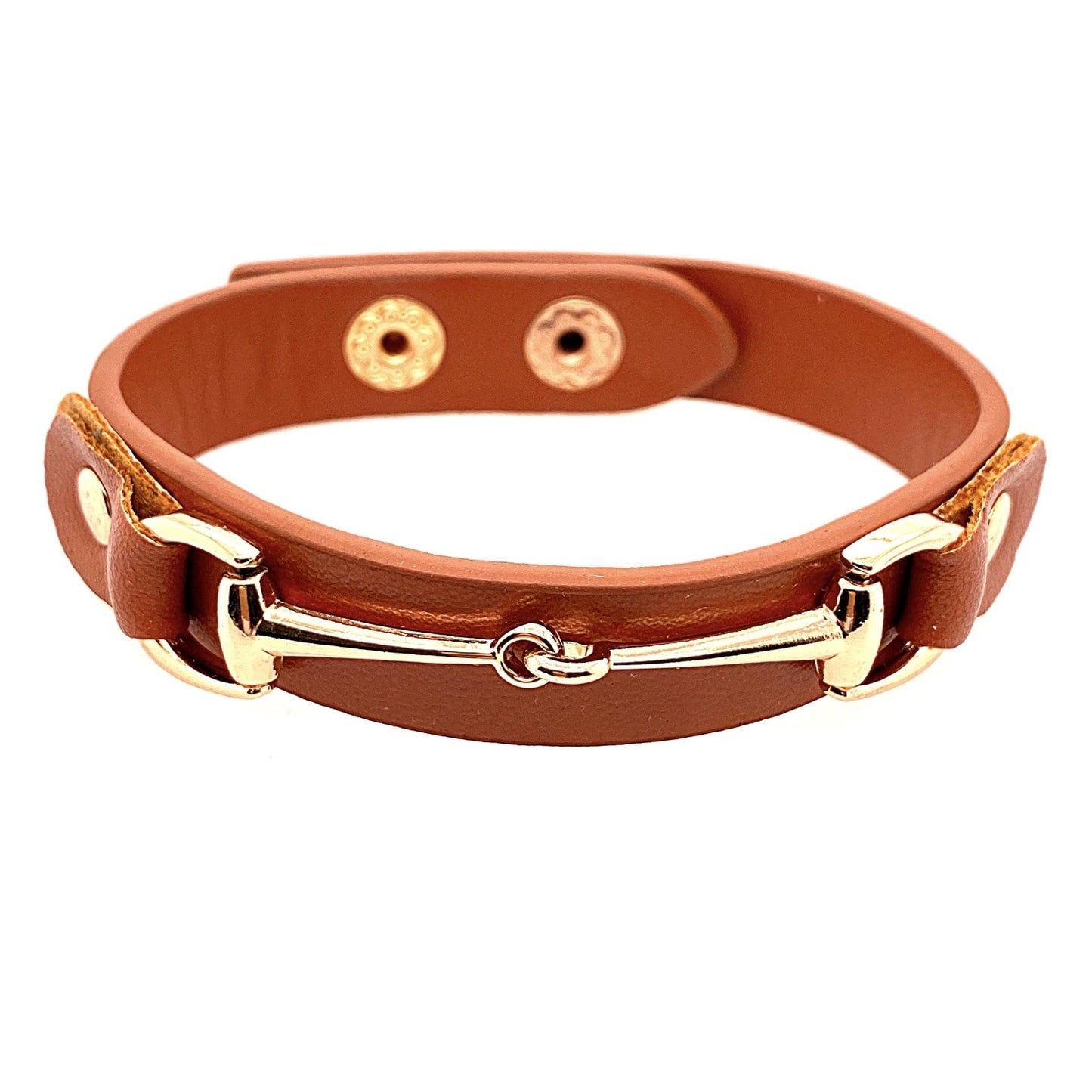 PEGASUS JEWELLERY Fabric/ Leather bracelet Snaffle Leather Bracelet- Tan
