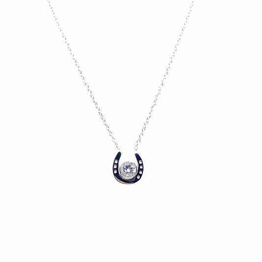 PEGASUS JEWELLERY Necklaces Horseshoe Sparkle Necklace - White