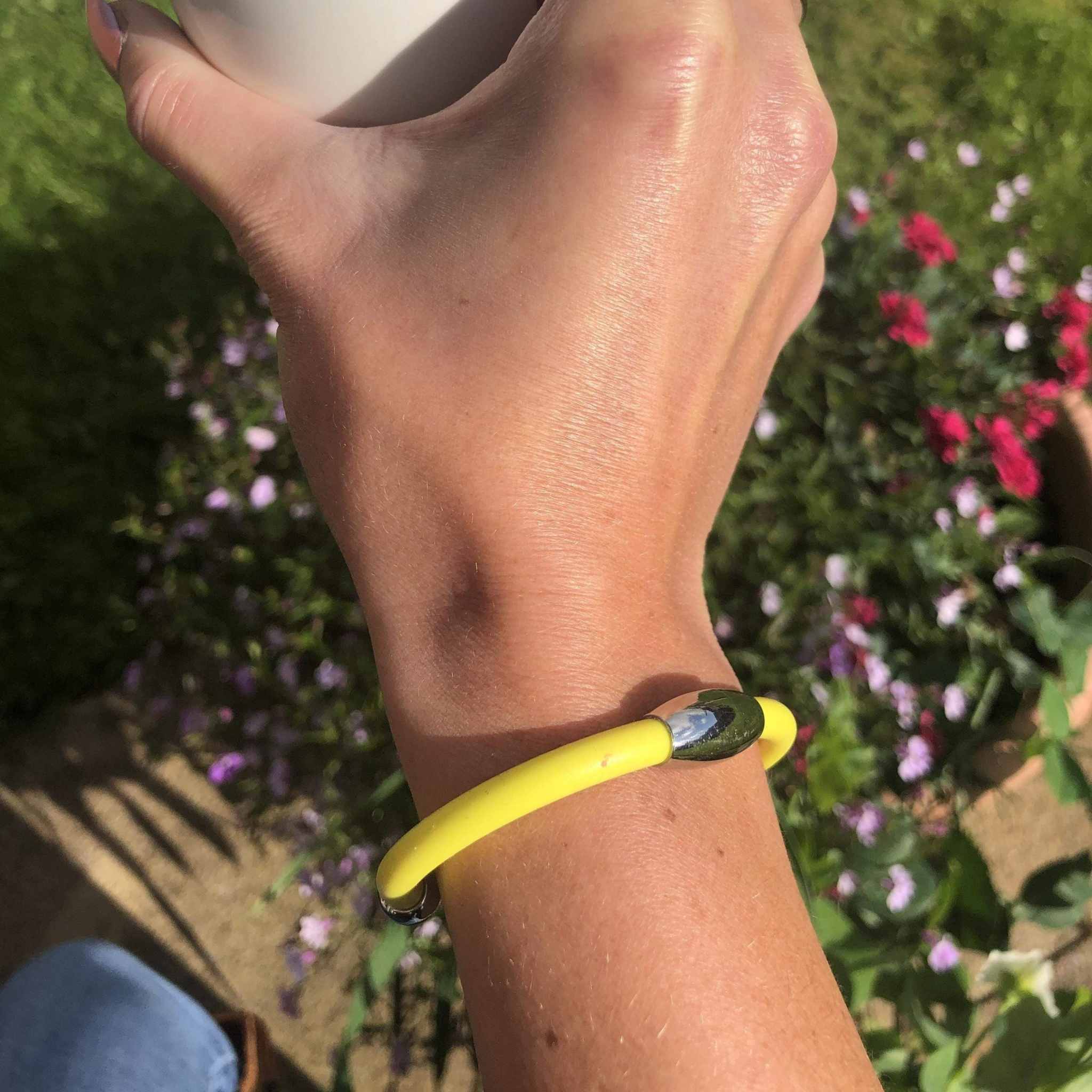 Yellow on sale plastic bracelet