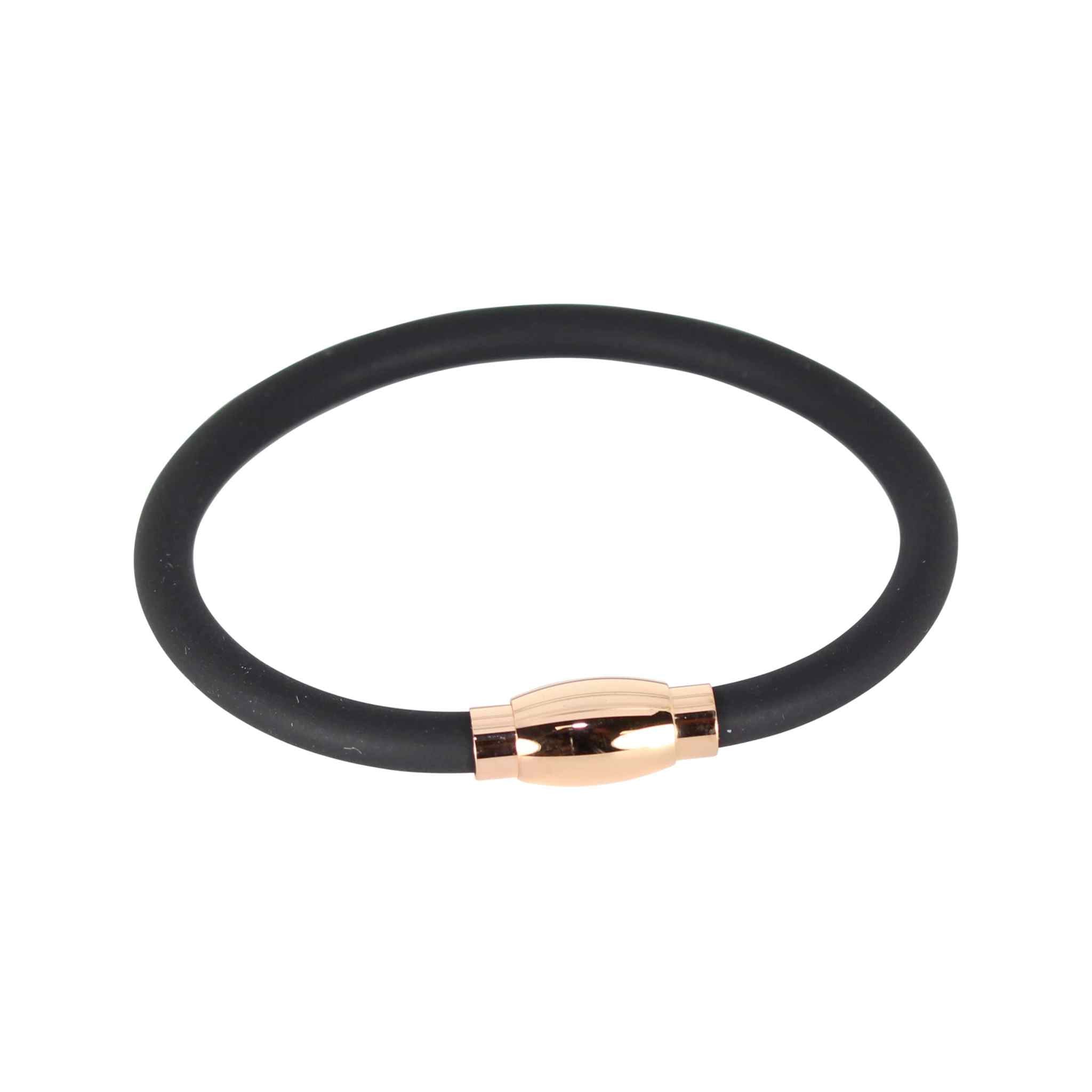 Buy ZIVOM® Stainless Steel CZ Gold Rubber Wrist Band Bracelet For Men at  Amazon.in